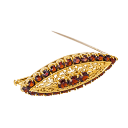 Broche Épingle en or jaune et grenat - Castafiore