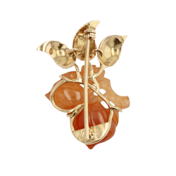 Broche Épingle en or jaune et jade - Castafiore