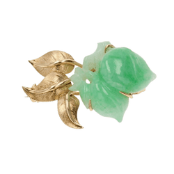 Broche Épingle en or jaune et jade - Castafiore