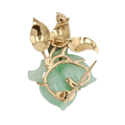 Broche Épingle en or jaune et jade - Castafiore
