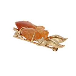 Broche Épingle en or jaune et jade - Castafiore