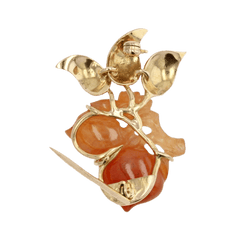 Broche Épingle en or jaune et jade - Castafiore