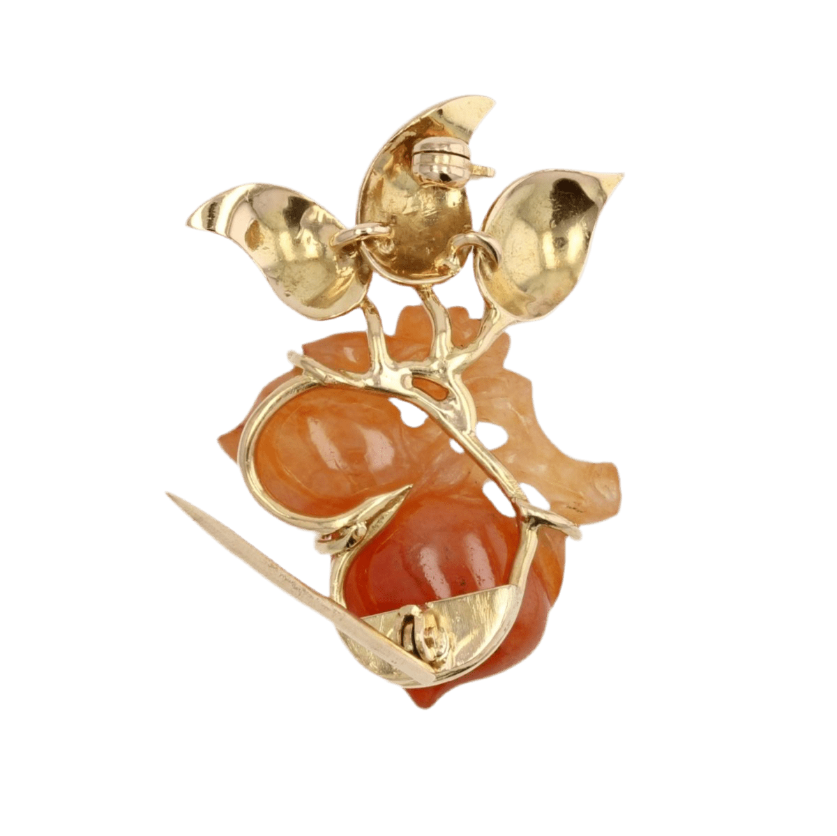 Broche Épingle en or jaune et jade - Castafiore