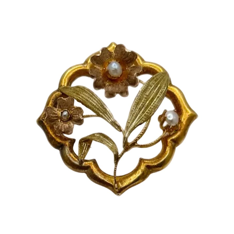 Broche Épingle en or jaune et perle - Castafiore