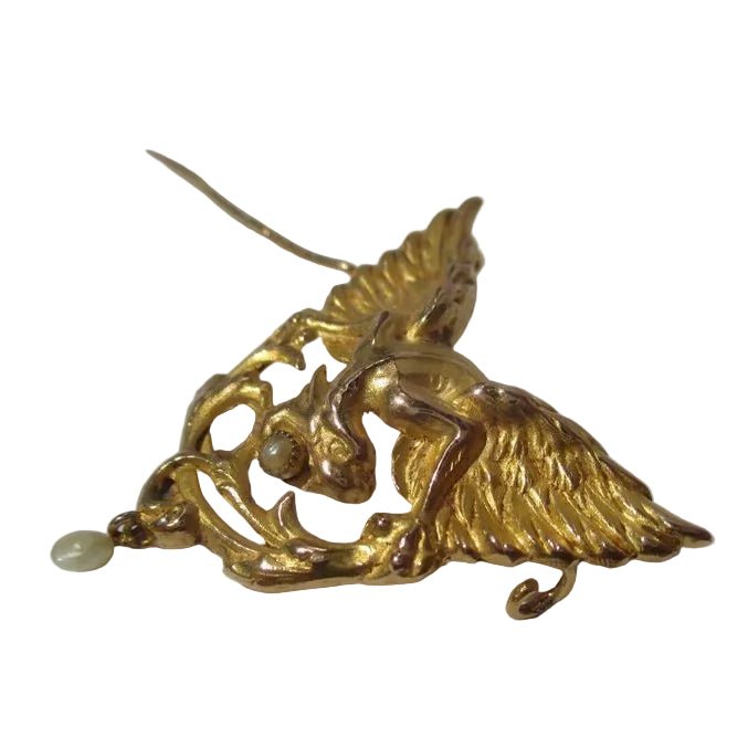 Broche Épingle en or jaune et perle - Castafiore