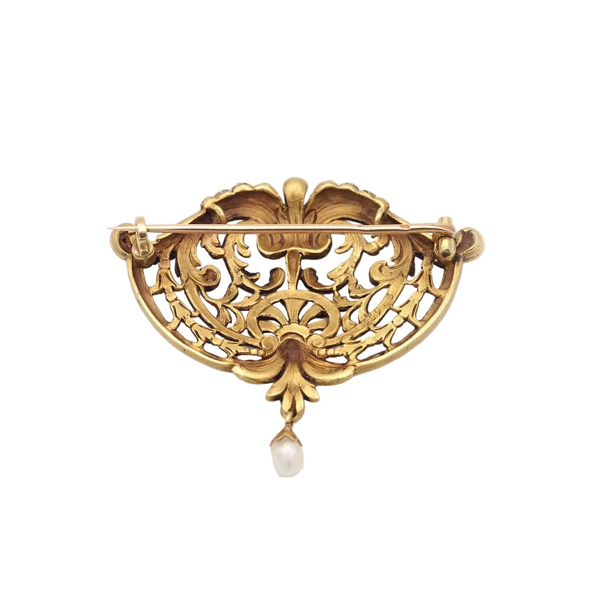 Broche Épingle en or jaune et perle - Castafiore