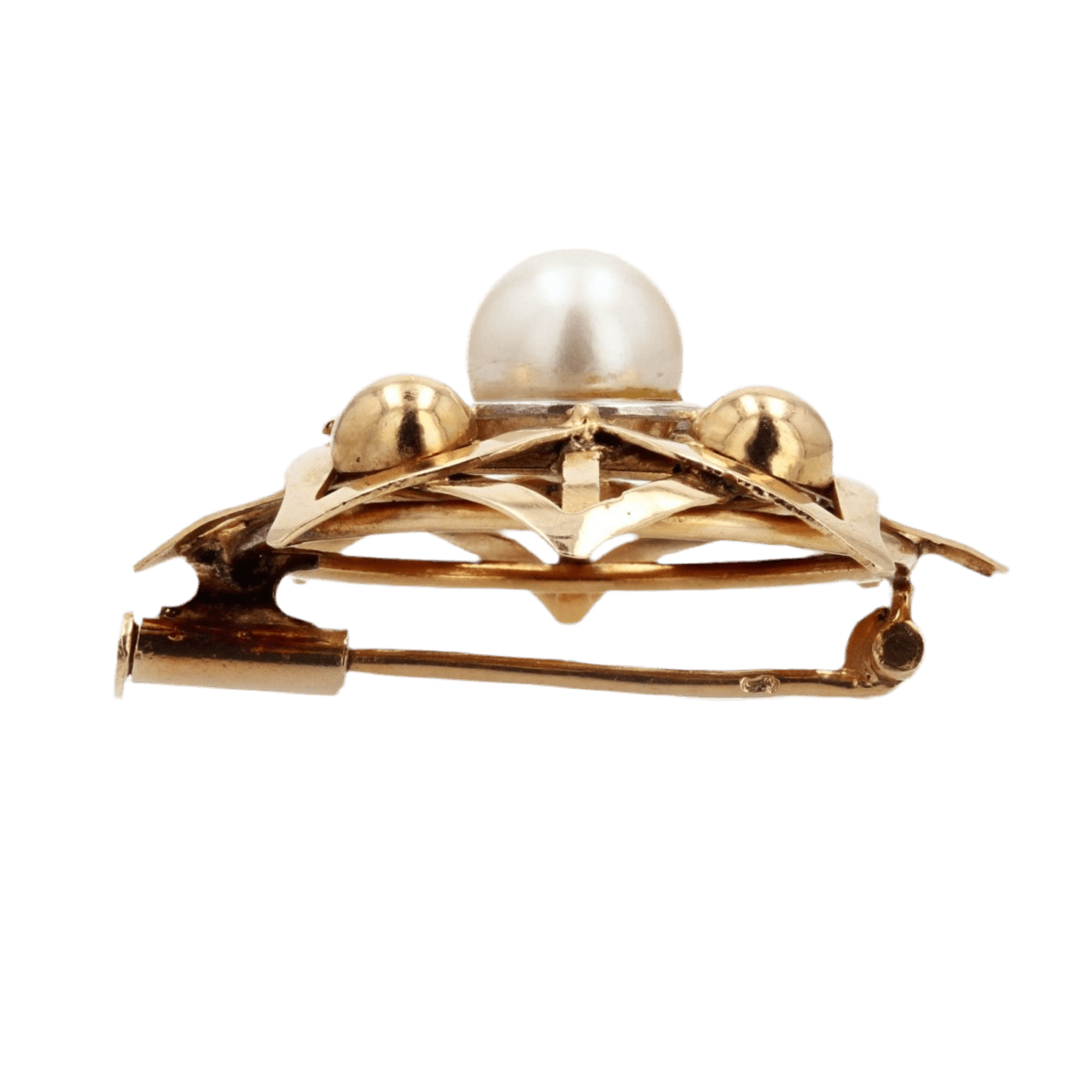 Broche Épingle en or jaune et perles - Castafiore