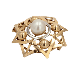 Broche Épingle en or jaune et perles - Castafiore