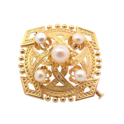 Brooch antique gold and pearls