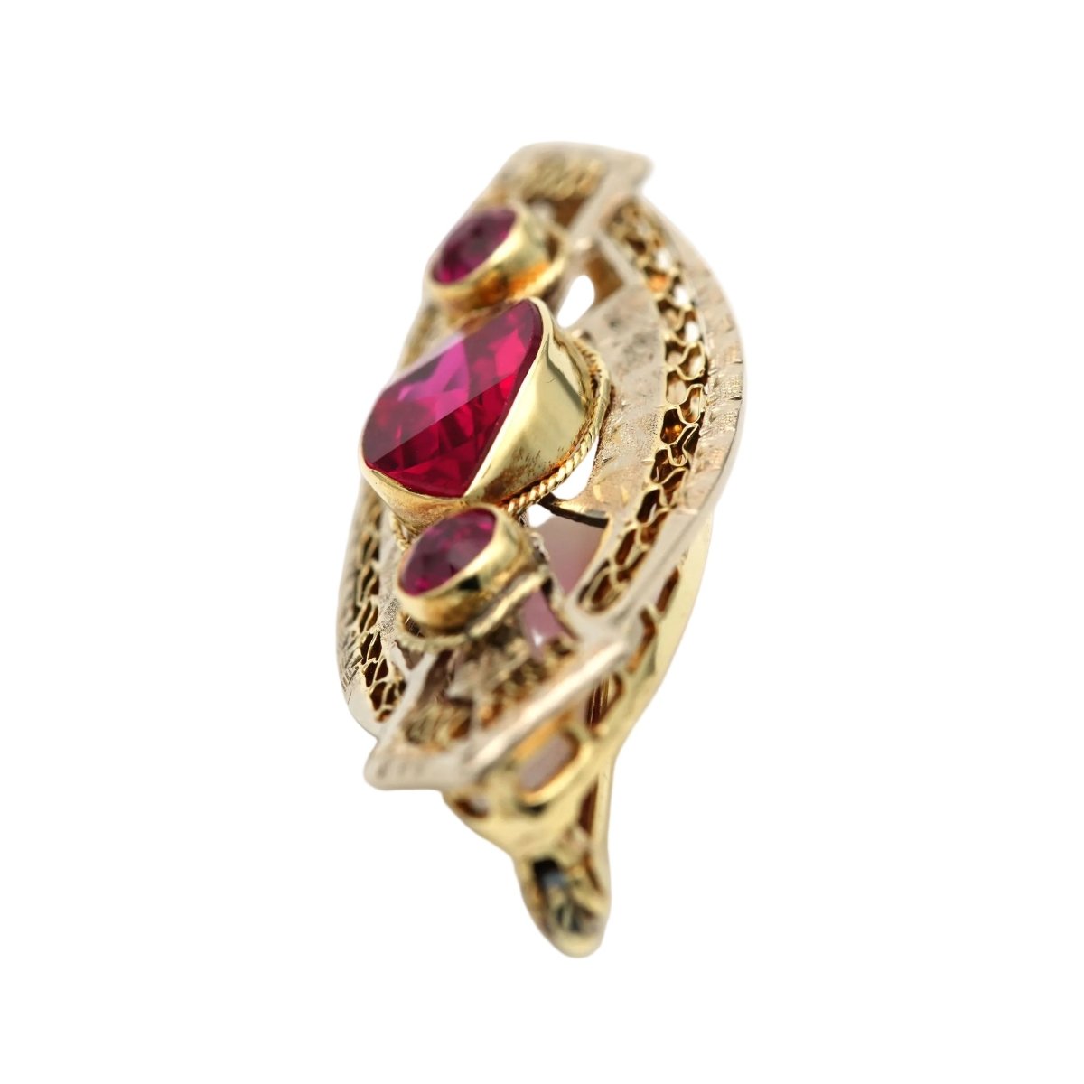 Broche Épingle en or jaune et rubis - Castafiore