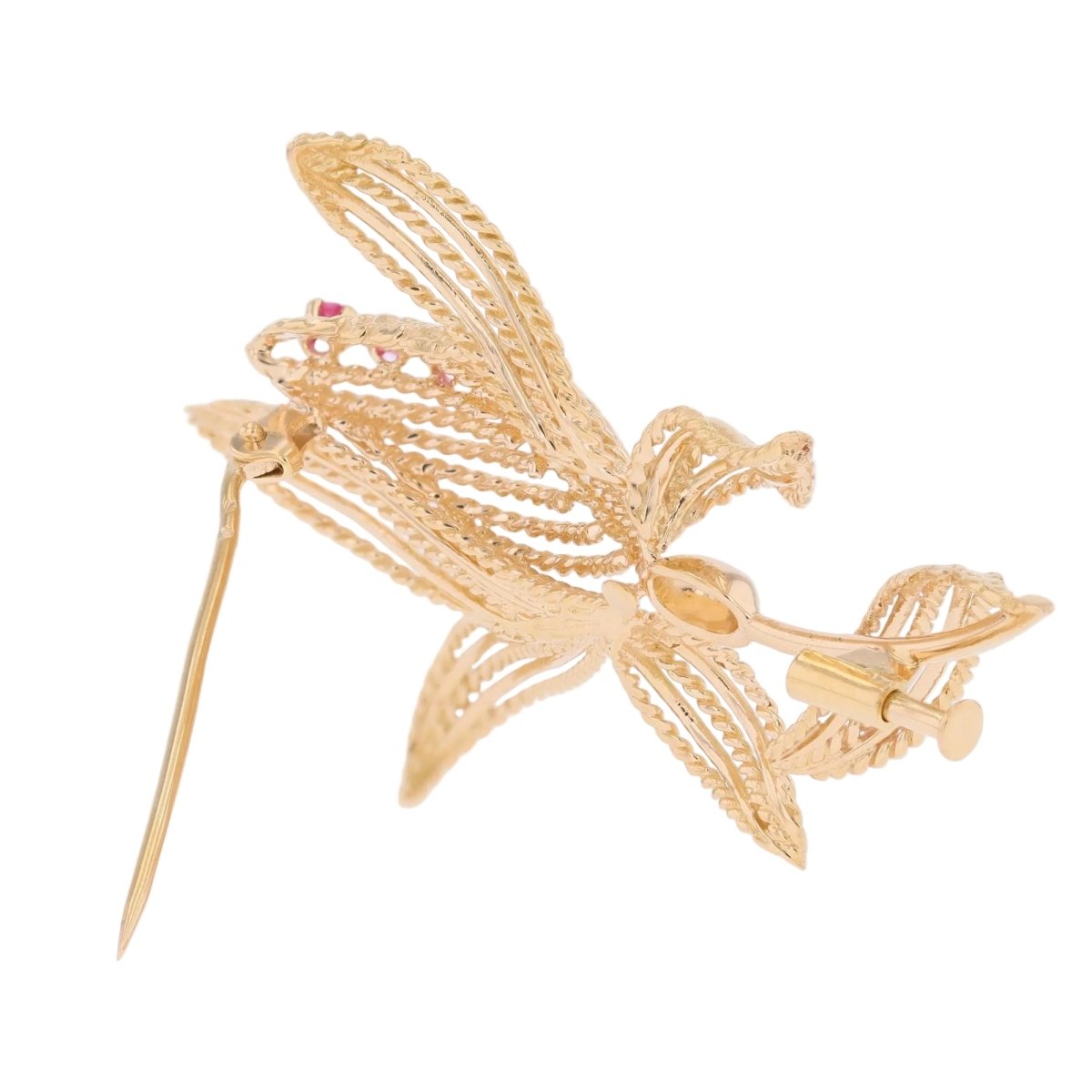 Broche Épingle en or jaune et rubis - Castafiore
