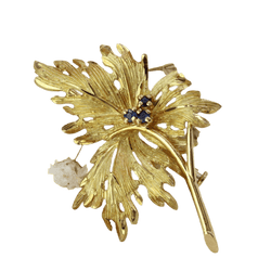 Broche Épingle en or jaune et saphirs - Castafiore