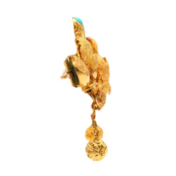 Broche Épingle en or jaune et turquoises - Castafiore