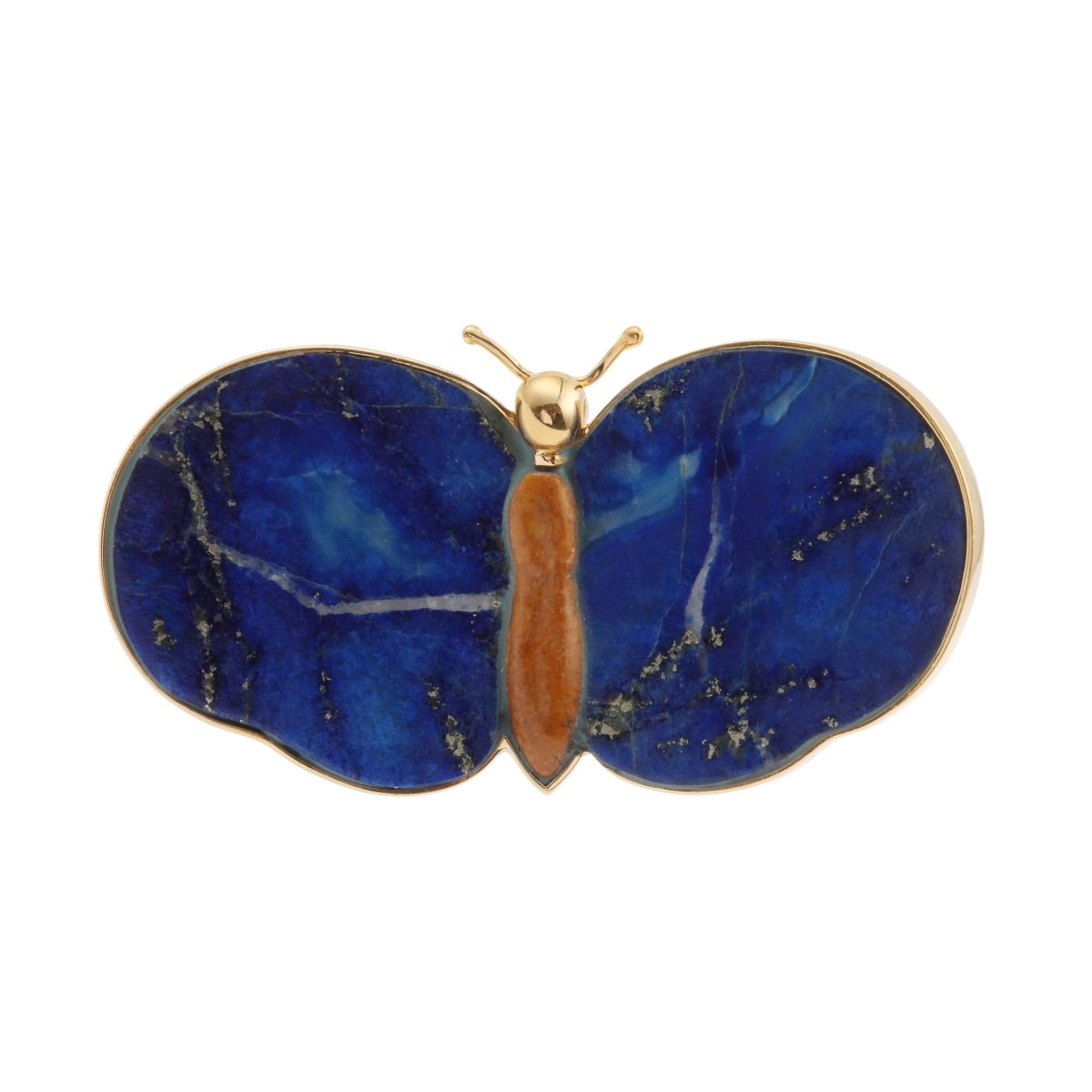 Broche Épingle en or jaune, jaspe et lapis - lazuli - Castafiore