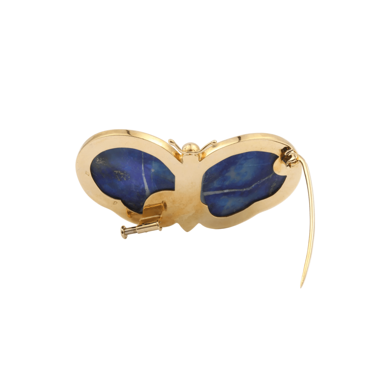 Broche Épingle en or jaune, jaspe et lapis - lazuli - Castafiore