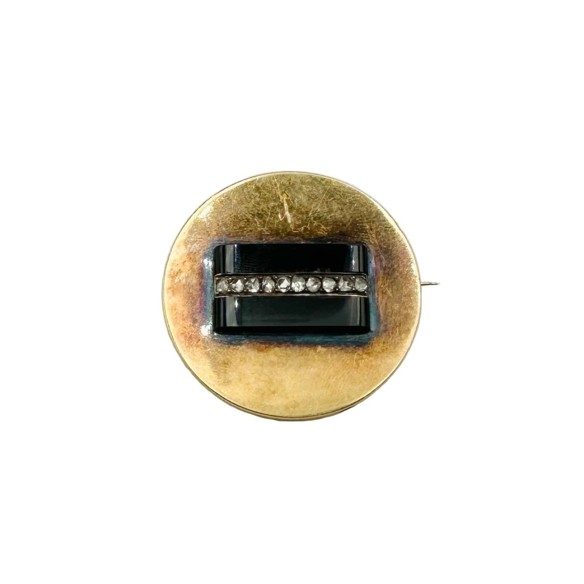 Broche Epingle en or jaune, onyx et diamants - Castafiore