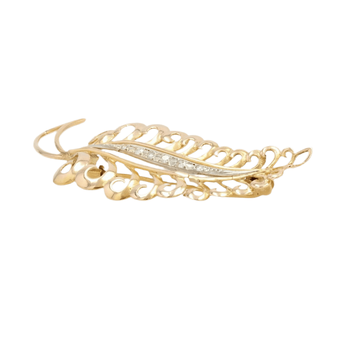 Broche Épingle en or jaune, or blanc et diamants - Castafiore