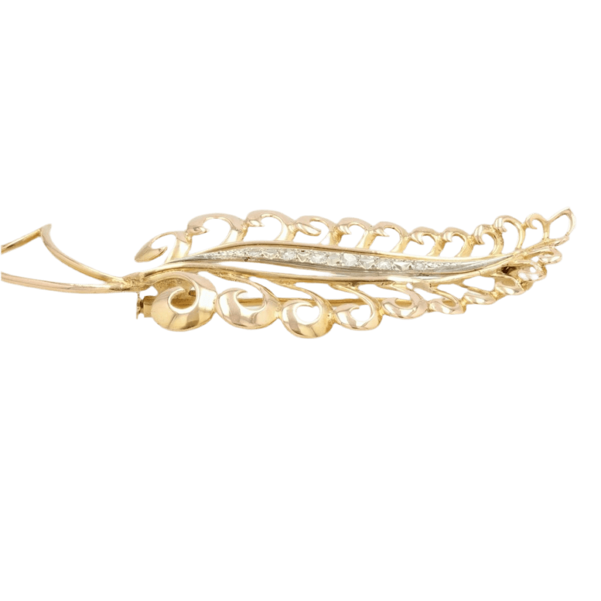 Broche Épingle en or jaune, or blanc et diamants - Castafiore