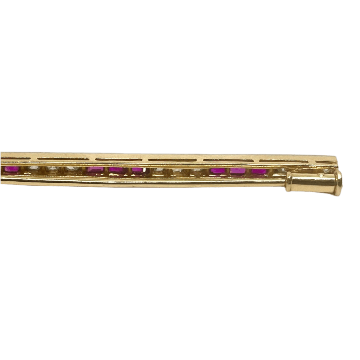 Broche Épingle en or jaune, or blanc, rubis et diamants - Castafiore