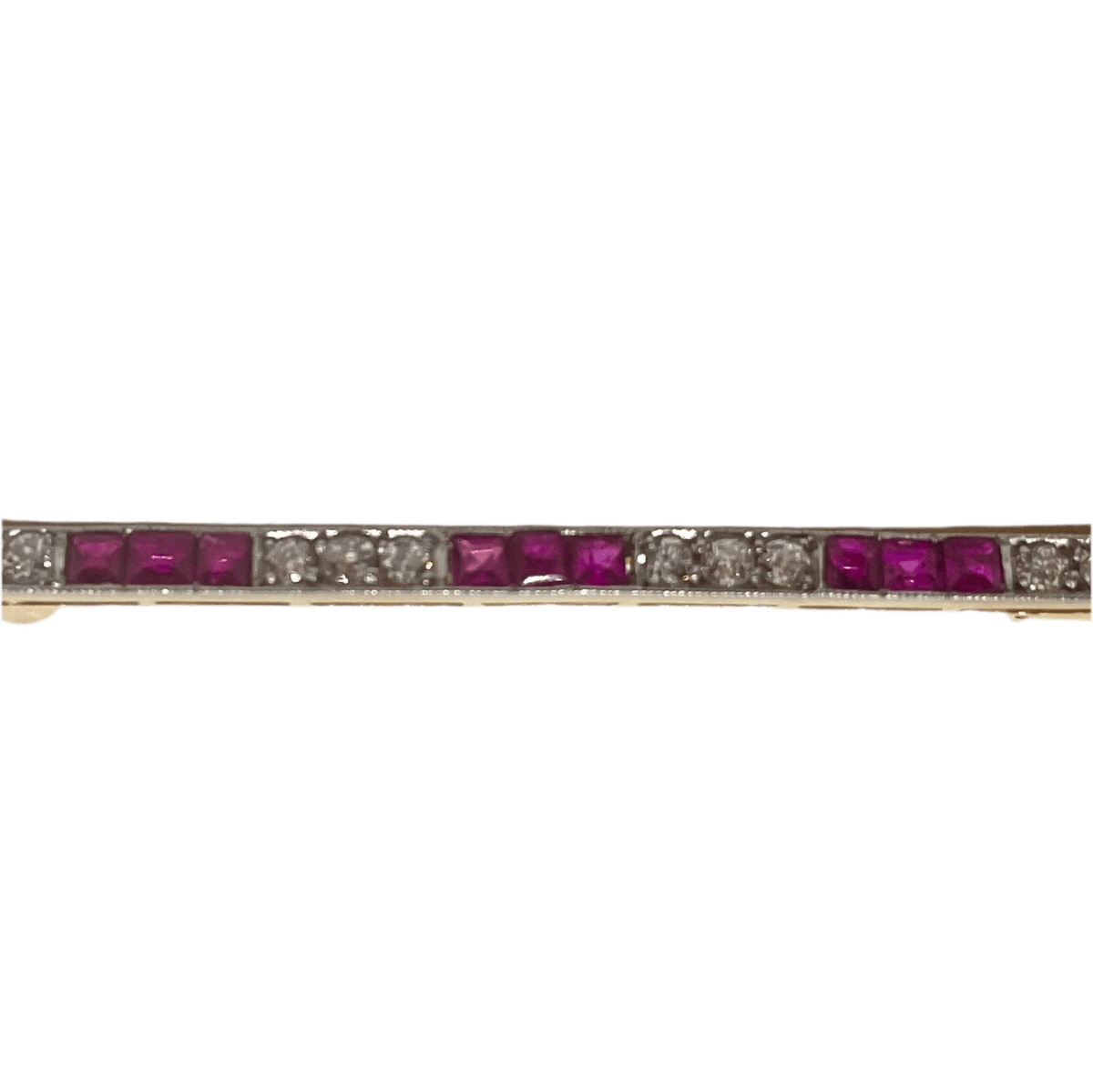 Broche Épingle en or jaune, or blanc, rubis et diamants - Castafiore