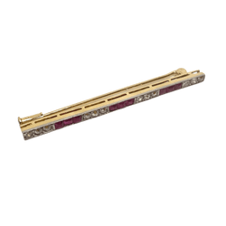 Broche Épingle en or jaune, or blanc, rubis et diamants - Castafiore