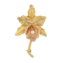 Broche Épingle en or jaune, or rose et perle - Castafiore