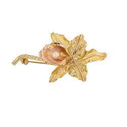 Broche Épingle en or jaune, or rose et perle - Castafiore
