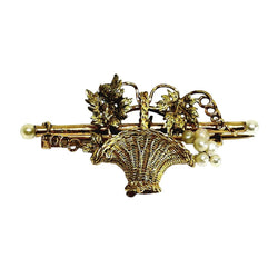 Broche Épingle en or jaune, or rose et perles - Castafiore