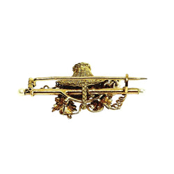 Broche Épingle en or jaune, or rose et perles - Castafiore