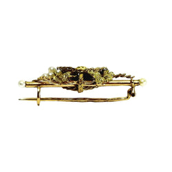 Broche Épingle en or jaune, or rose et perles - Castafiore