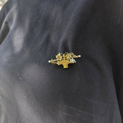 Broche Épingle en or jaune, or rose et perles - Castafiore