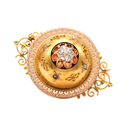Broche Épingle en or jaune, perles et diamant - Castafiore