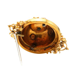 Broche Épingle en or jaune, perles et diamant - Castafiore