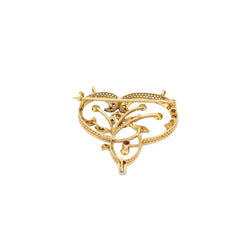 Broche Épingle en or jaune, perles et diamants - Castafiore