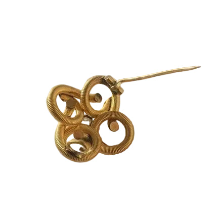 Broche Épingle en or jaune, platine et diamant - Castafiore