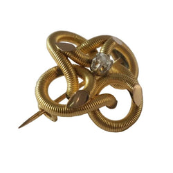 Broche Épingle en or jaune, platine et diamant - Castafiore