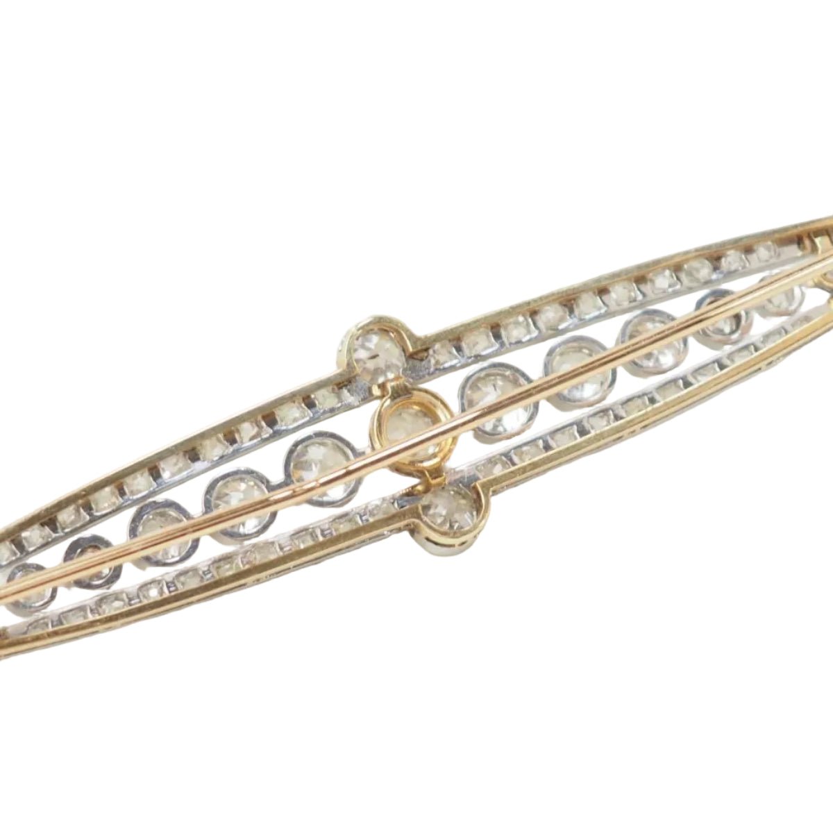 Broche Épingle en or jaune, platine et diamants - Castafiore