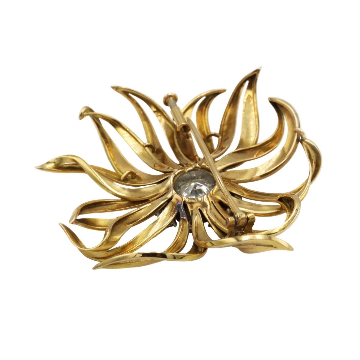 Broche Épingle en or jaune, platine et diamants - Castafiore