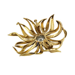 Broche Épingle en or jaune, platine et diamants - Castafiore