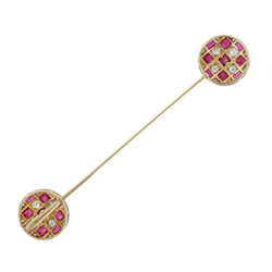 Broche Épingle en or jaune, platine, rubis et diamants - Castafiore