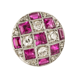 Broche Épingle en or jaune, platine, rubis et diamants - Castafiore