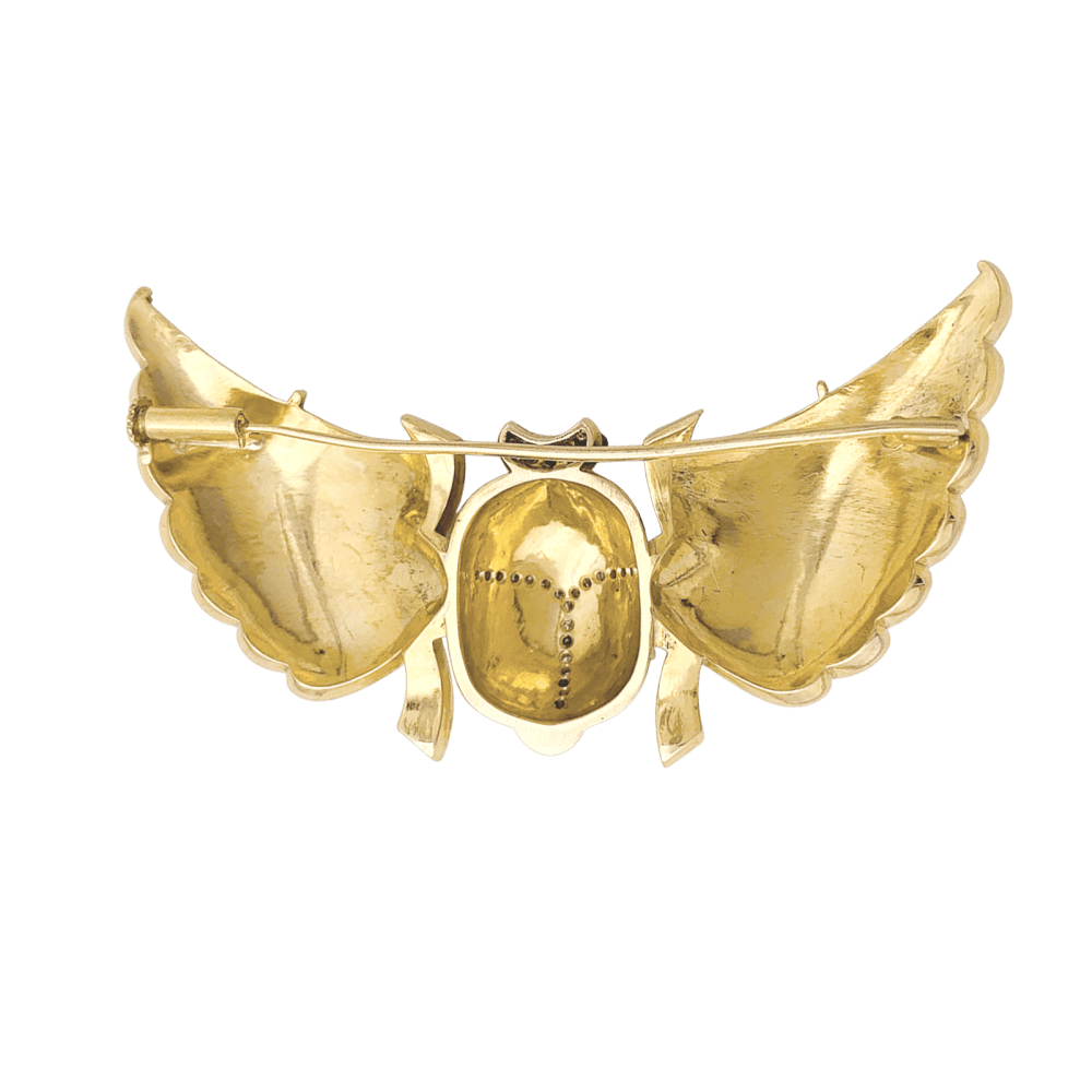 Broche Épingle en or jaune, rubis et diamants - Castafiore