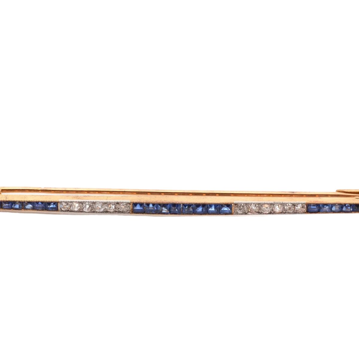 Brooch 1920 sapphires and diamonds in gold