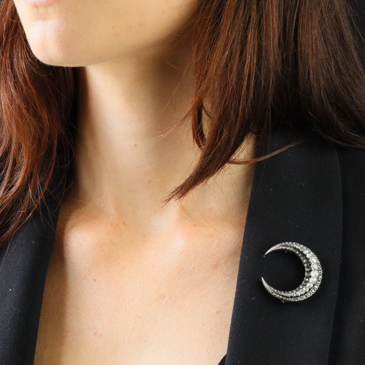 Broche Épingle en or rose, argent et diamants - Castafiore
