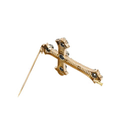 Brooch Pin in rose gold, silver and diamonds