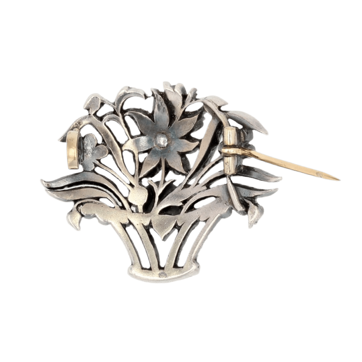 Broche Épingle en or rose, argent et diamants - Castafiore