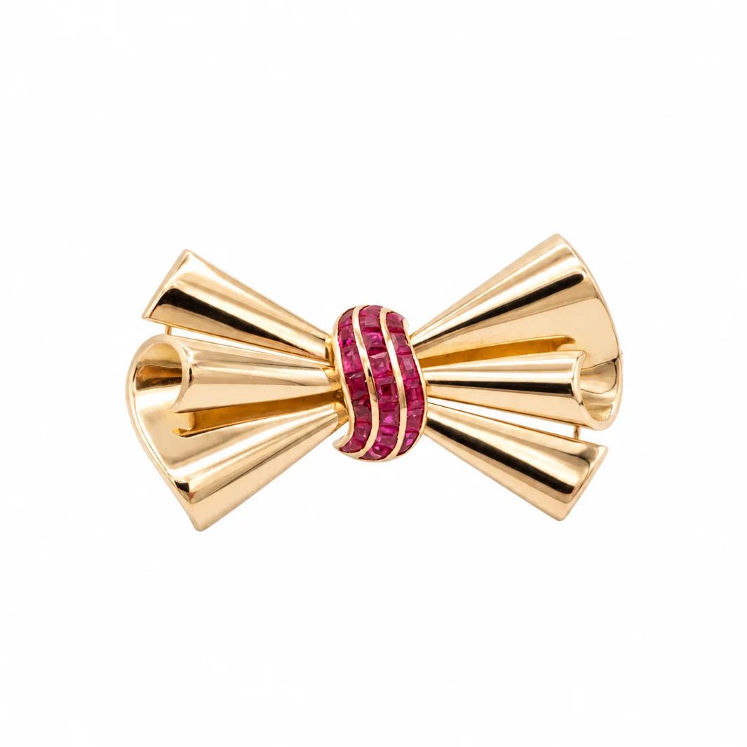 Broche Épingle en or rose et rubis - Castafiore