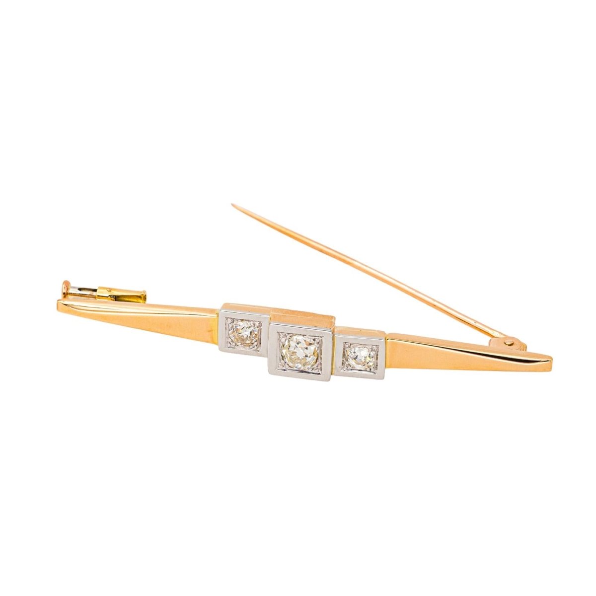 Broche Épingle en or rose, or blanc et diamants - Castafiore