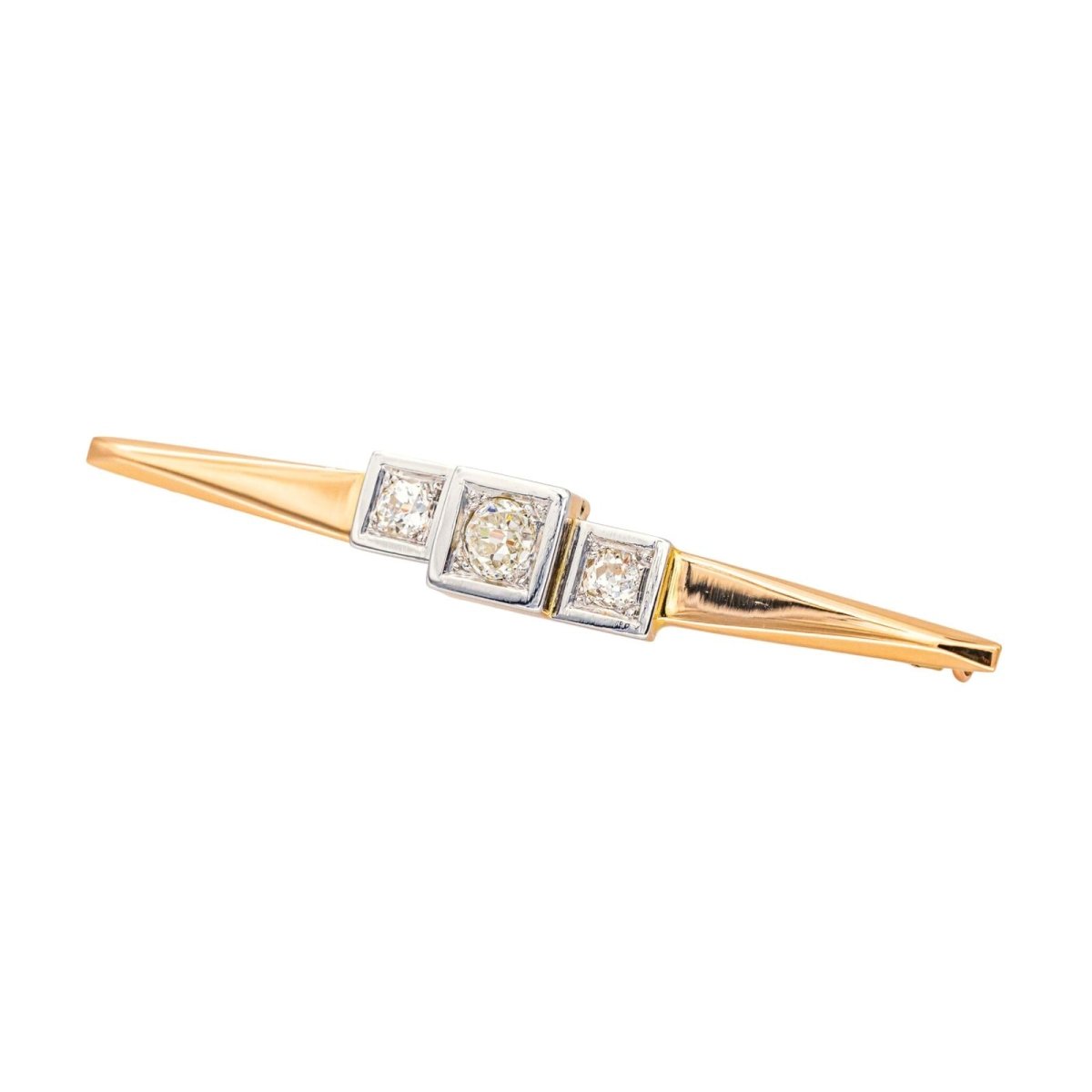 Broche Épingle en or rose, or blanc et diamants - Castafiore