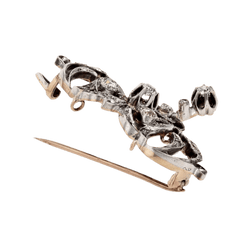 Broche Épingle en or rose, or jaune, argent et diamants - Castafiore